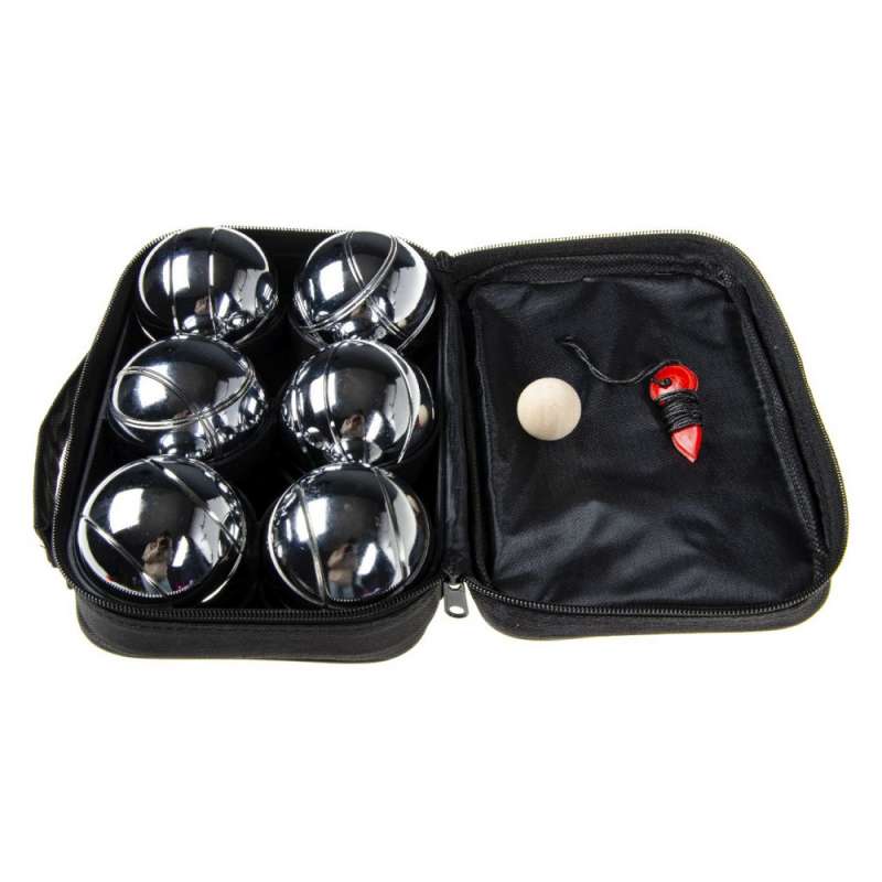 Boule-Spiel aus Metall mit Reißverschluss-Etui zu Großhandelspreisen - Boules-Spiel zu Großhandelspreisen