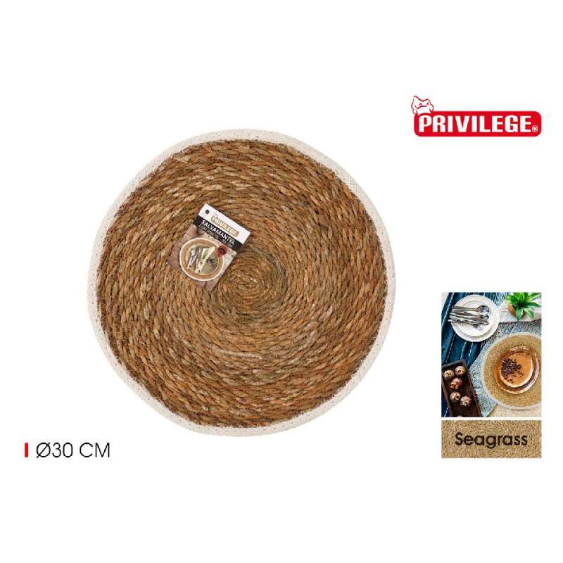 garniture de dessous de plat rond en jonc de mer 3 - dessous de plat à prix de gros