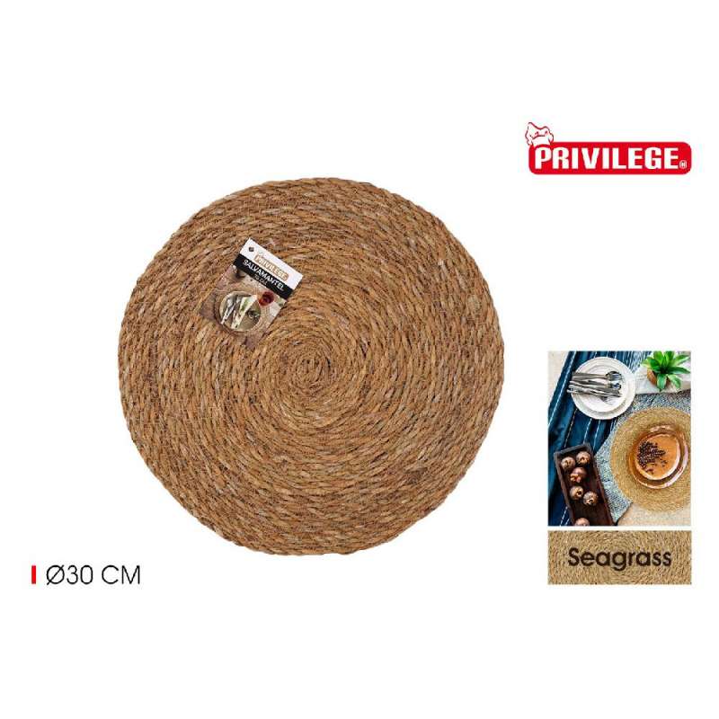 dessous de plat rond jonc de mer 30cm privilège - dessous de plat à prix de gros