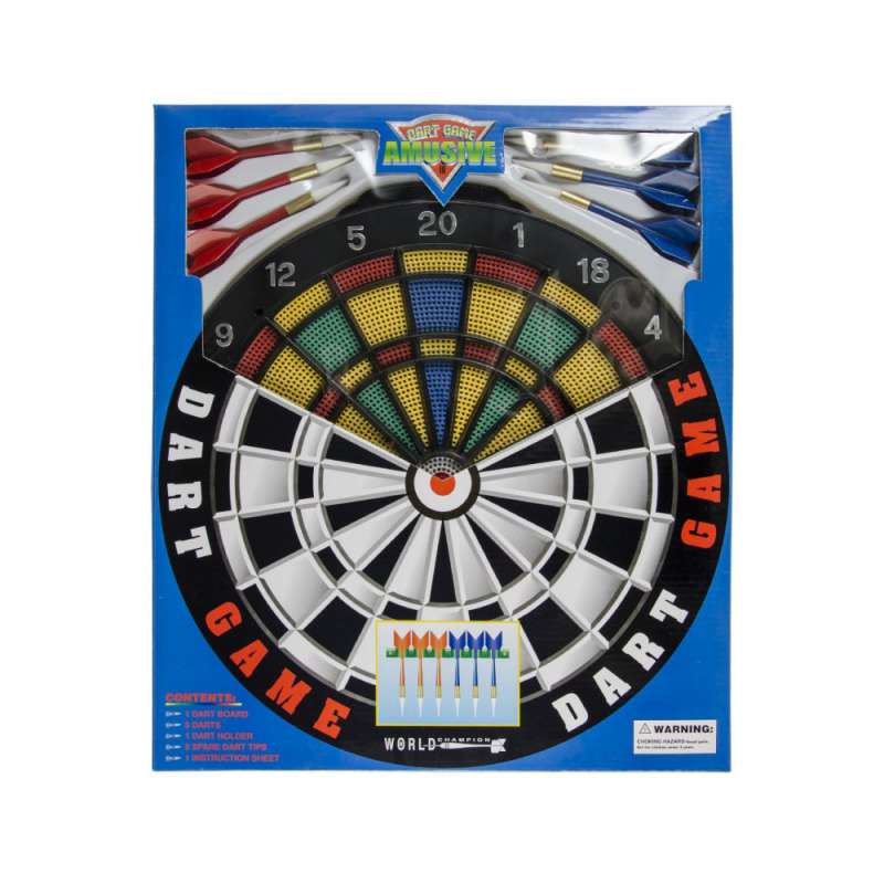Bunte Holz-Dartscheibe mit 6 Darts - Wurfspiel zu Großhandelspreisen