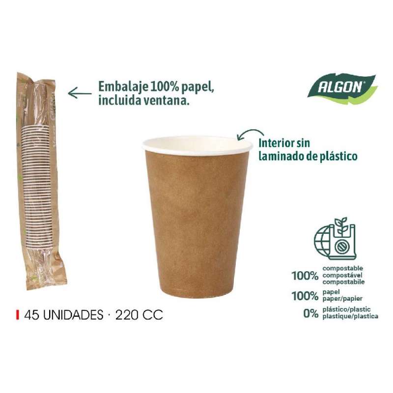 Bicchieri di carta kraft marrone da 220 cm - bicchiere usa e getta a prezzi all'ingrosso