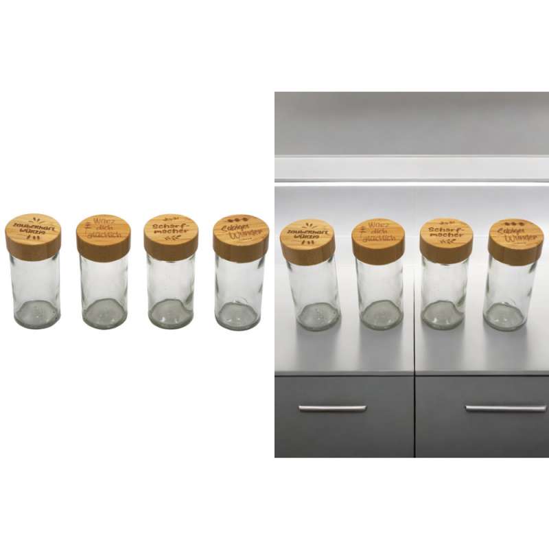 Bicchiere per spezie con coperchio in bambù - salière a prezzi all'ingrosso