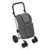 Carrello multiuso a 4 ruote in acciaio grigio - Carrello della spesa a prezzi all'ingrosso
