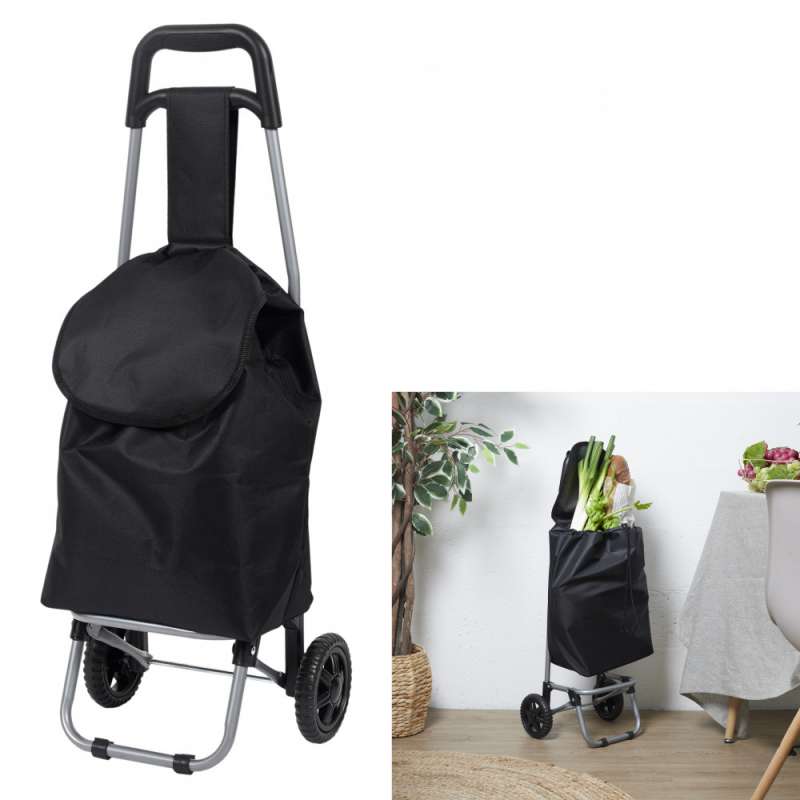 Schwarzer Einkaufswagen aus Polyester - Einkaufswagen zu Großhandelspreisen