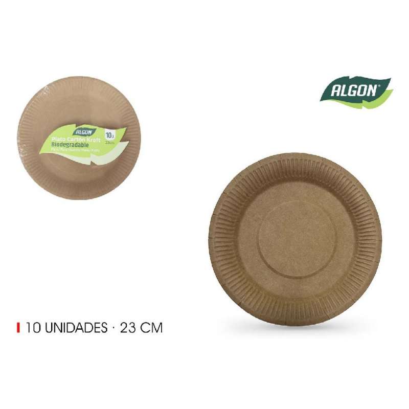 lot de 10 assiette carton kraft 23cm coton à prix de gros - assiette en carton à prix grossiste