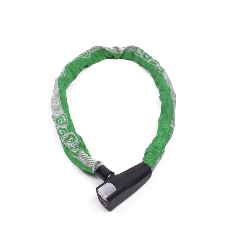 Cadena de acero verde antirrobo 1100 mm - Candado de bicicleta a precios de mayorista