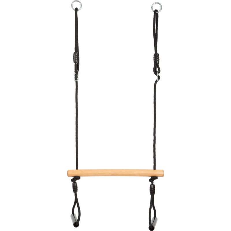Trapezschaukel aus Holz mit schwarzen Ringen zu Großhandelspreisen - Schaukel zu Großhandelspreisen