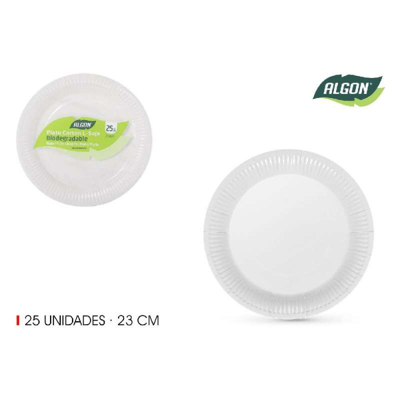 lot de 25 assiette carton rond l/soja 23cm al - assiette en carton à prix de gros