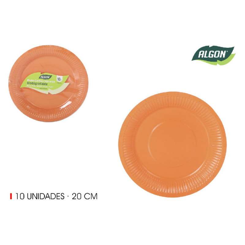lot de 10 assiette carton orange soja 20 algon à prix grossiste - assiette en carton à prix de gros