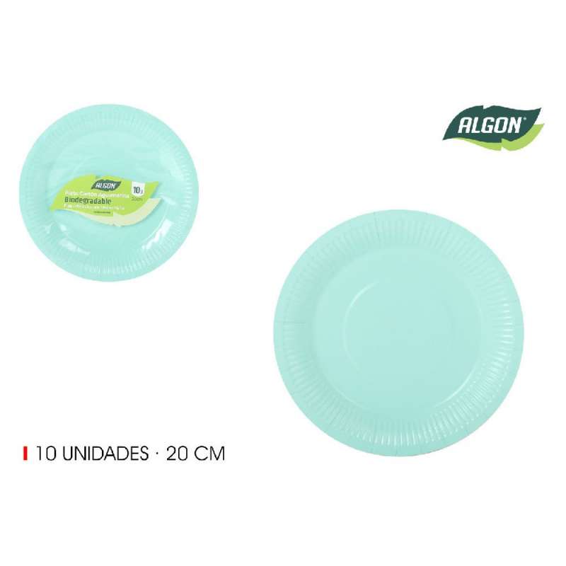 Conjunto de 10 pratos de papel azul-marinho - prato de papelão a preço grossista