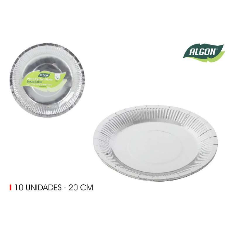lot de 10 assiette carton rond argenté de 20 cm de - assiette en carton à prix de gros