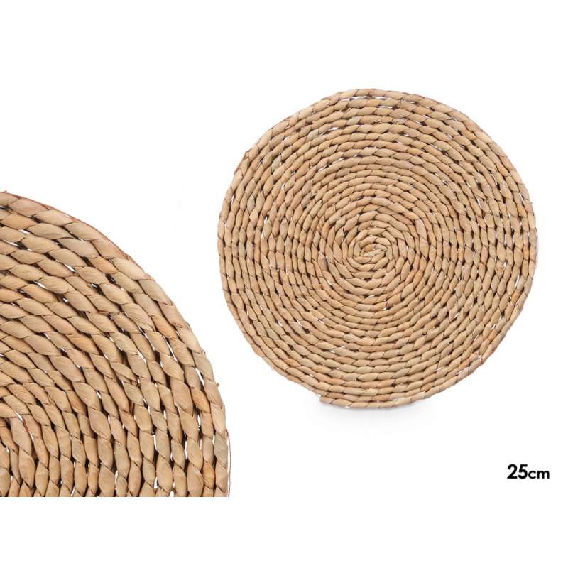 Sous-plat en fibre naturelle couleur naturelle - soporte para platos a precios de mayorista