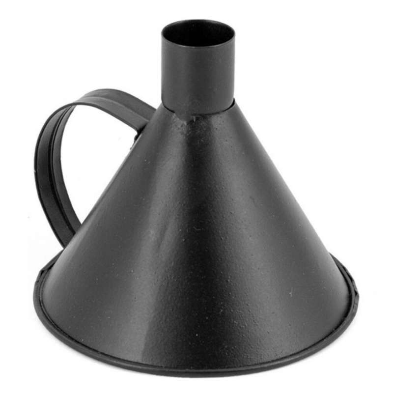 Castiçal de metal preto em forma de funil - funil a preço grossista