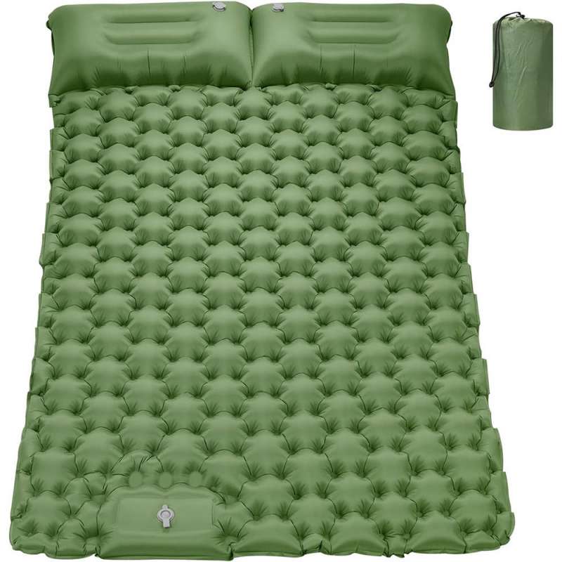 Matelas de randonnée double, vert - matelas de camping à prix grossiste
