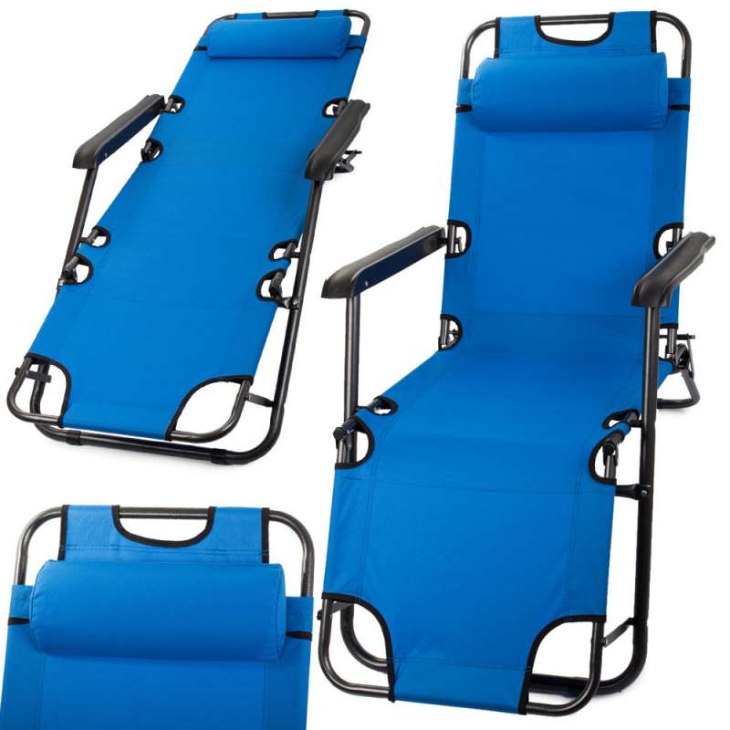 Transat de plage de jardin pliant coussin - Transat à prix grossiste