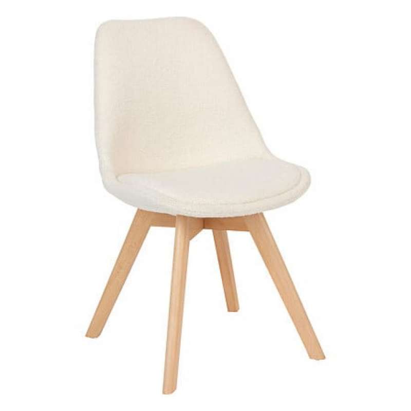 chaise bouclette baya blanche / nat, blanc à prix grossiste - chaise de salle à manger à prix de gros