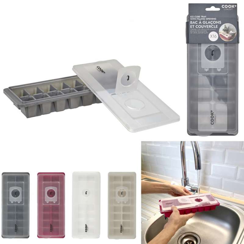 Cubitera con práctica tapa x16 - bandeja de hielo a precios de mayorista