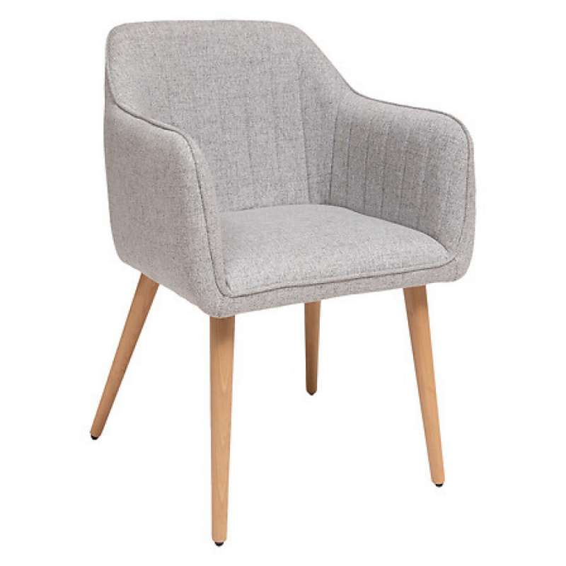 fauteuil diner tissu visoca gr / nat, gris - chaise de salle à manger à prix de gros