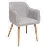 fauteuil diner tissu visoca gr / nat, gris - chaise de salle à manger à prix de gros