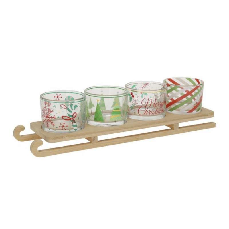 Luge bambou 4 verrines 5 pièces - Verrine à prix grossiste