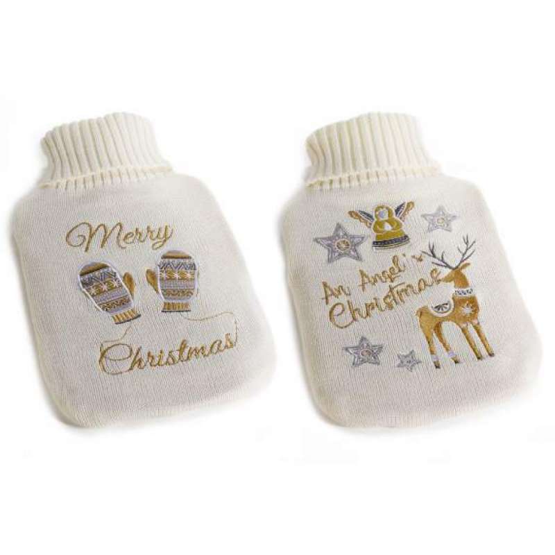 Garrafa de água quente de Natal em malha decorada a preço grossista - garrafa de água quente a preço grossista