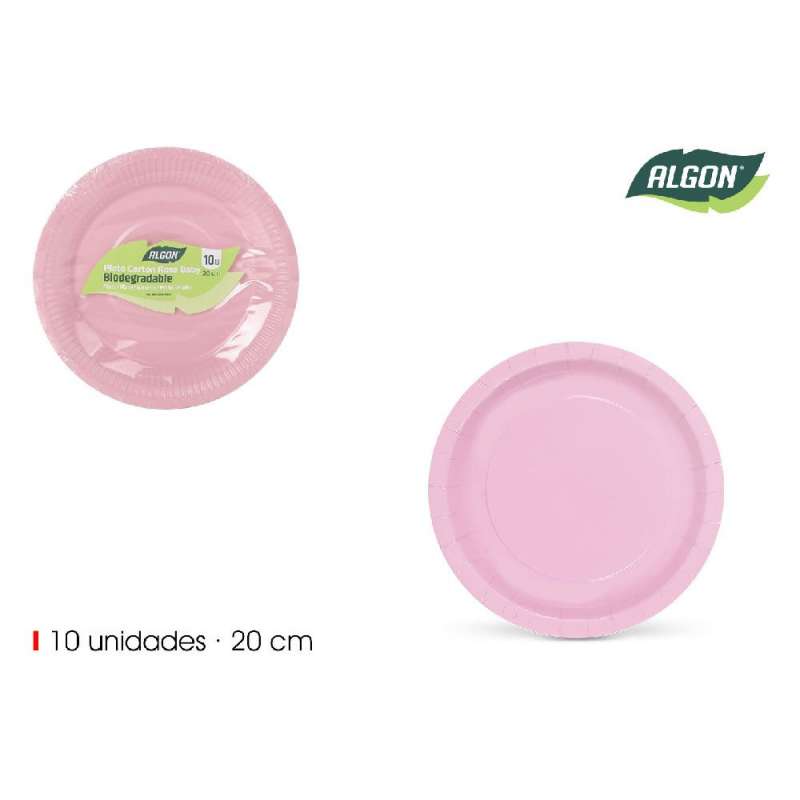 Set aus 10 Papptellern in Babyrosa - Pappteller zu Großhandelspreisen