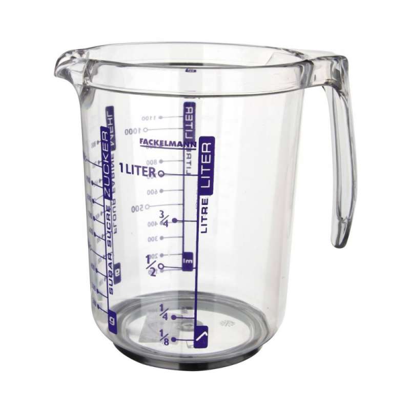 Vaso medidor transparente de 1L en plástico resistente - vaso medidor a precios de mayorista