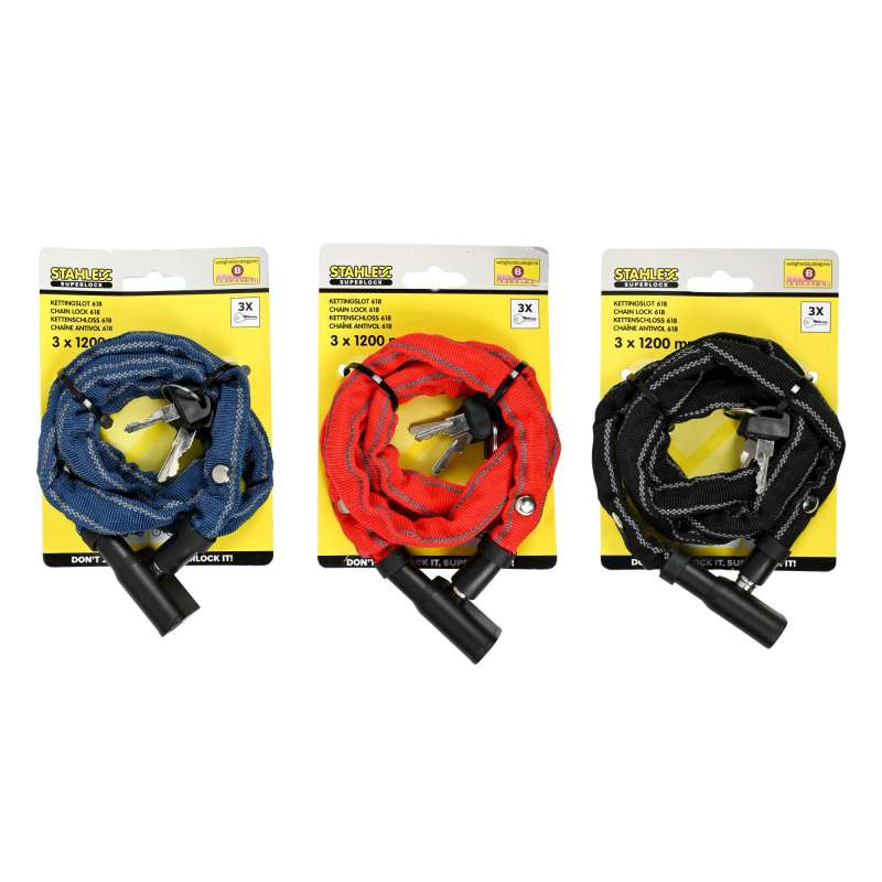 Reflecterende kettingslot met 3 sleutels tegen groothandelsprijzen - Antivol de vélo tegen groothandelsprijzen