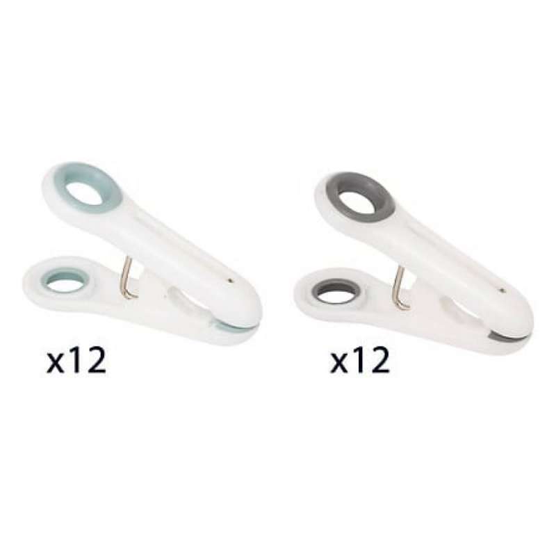 pince linge x24 rubber ronde, blanc - Pince à linge à prix grossiste