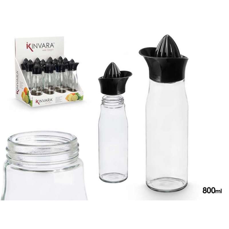 Botella de vidrio negro a presión de 800 ml - Exprimidor de cítricos a precios de mayorista
