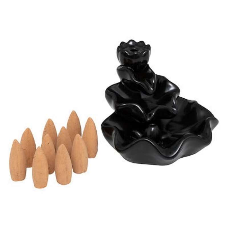 fontana di incenso nera 9,5 x 8 x 10,5 cm - Incenso a prezzi all'ingrosso