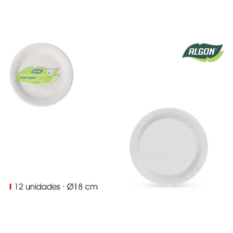 Set van 12 ronde kartonnen borden - kartonnen bord tegen groothandelsprijzen