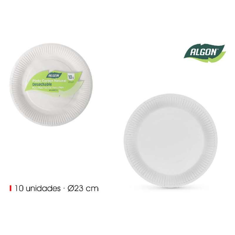 Paquete de 10 platos de papel de 23 cm a precios de mayorista - plato de cartón a precios de mayorista