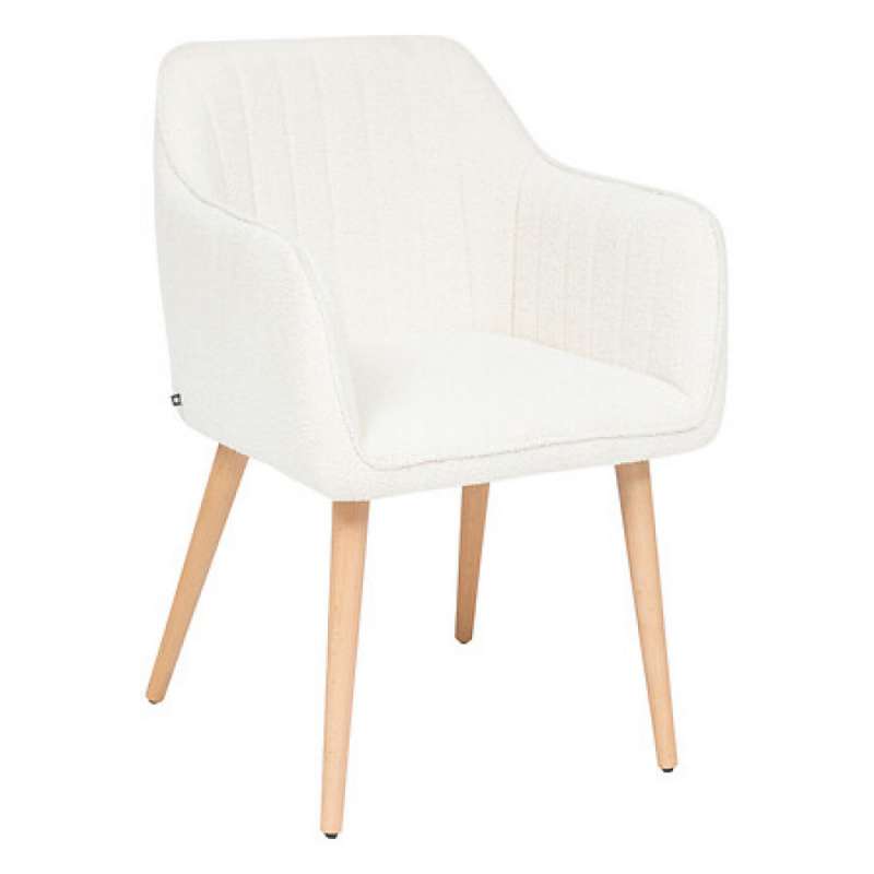 fauteuil diner bouclette visoca blanche / nt, blan - chaise de salle à manger à prix de gros