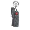 Regleta gris de 3 tomas con interruptor - regleta a precios de mayorista