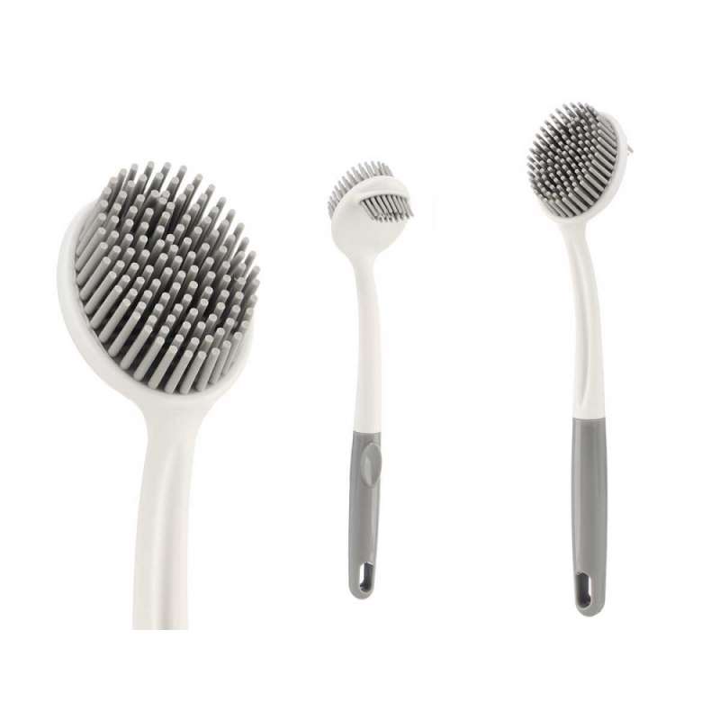 Spazzola in silicone 5x28cm bianco-grigio a prezzi all'ingrosso - spazzola per piatti a prezzi all'ingrosso