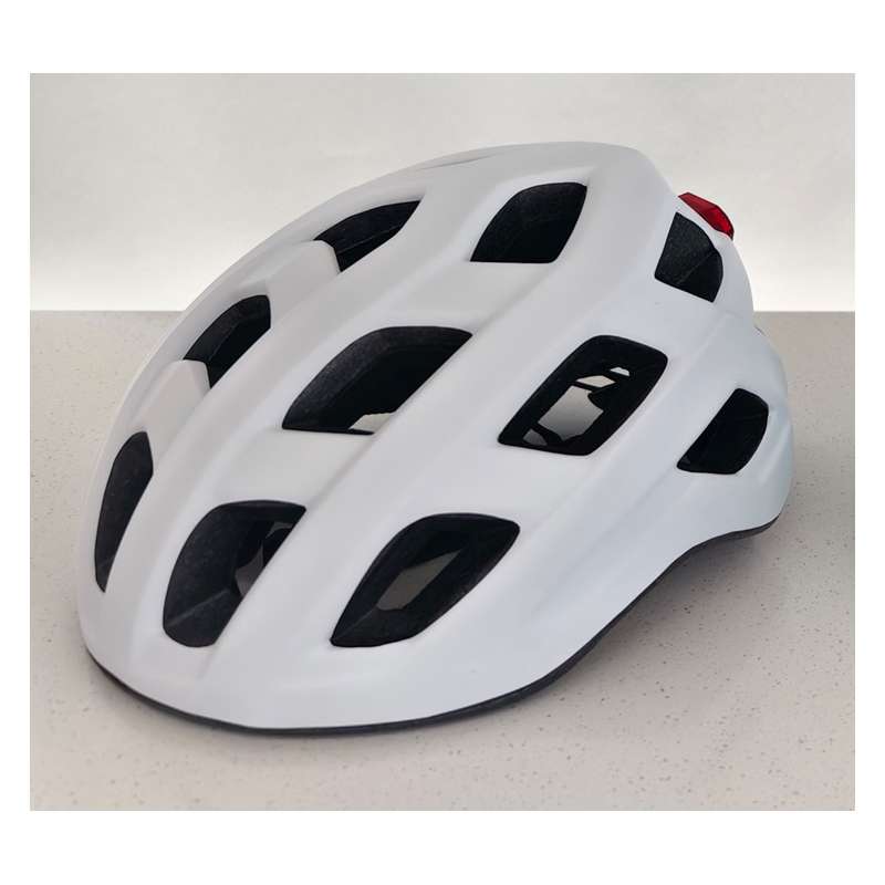 Casco de bicicleta L blanco mate para adulto con luz - casco de bicicleta a precios de mayorista