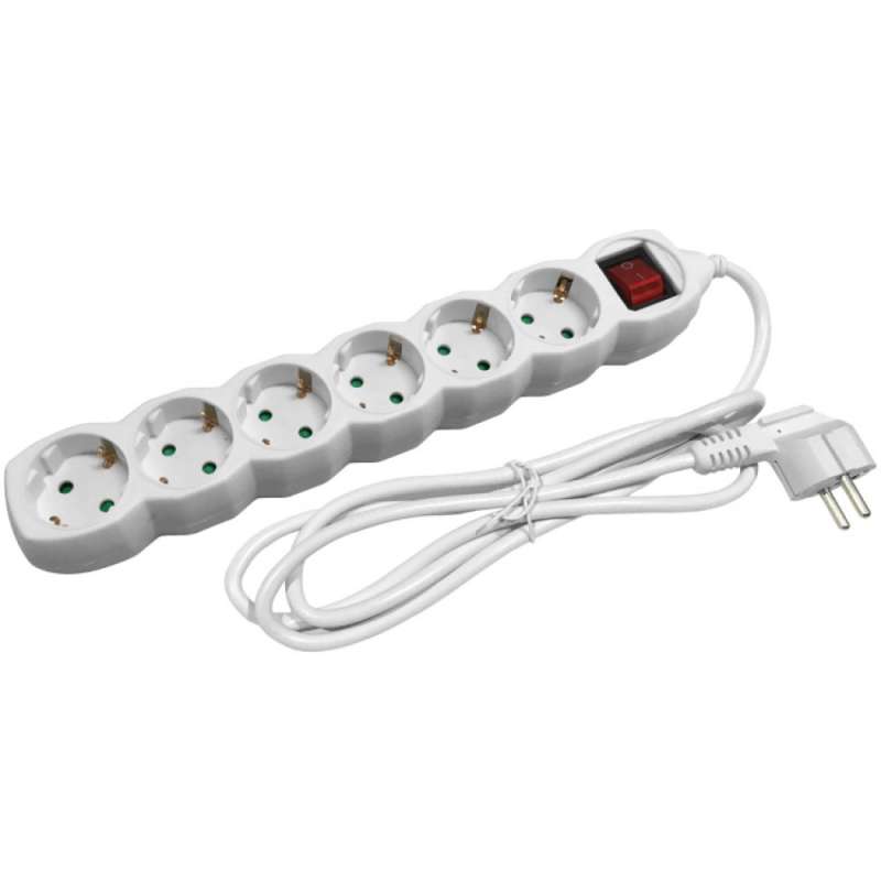 Distributeur Entac 6 broches, 5 m, 3G1,5, 1 pièce - multiprise à prix grossiste