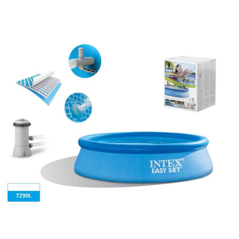 Piscina redonda 396x84 cm azul - piscina hinchable a precios de mayorista