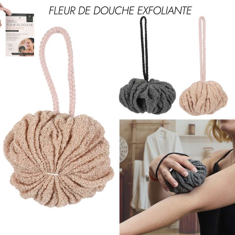 Flor de duche esfoliante reversível em plástico - Flor de chuveiro a preço grossista