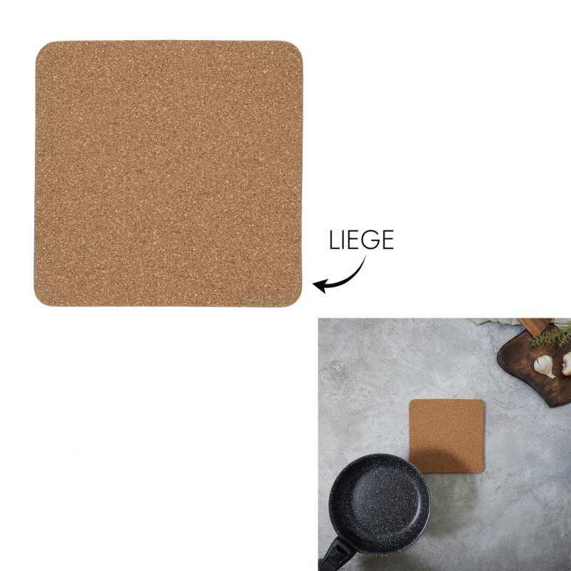 Salvamanteles cuadrado de corcho 19 cm a precios de mayorista - soporte para platos a precios de mayorista