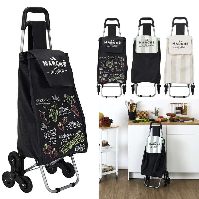 Bistro-Einkaufswagen mit 6 Rädern, bunt - Einkaufswagen zu Großhandelspreisen