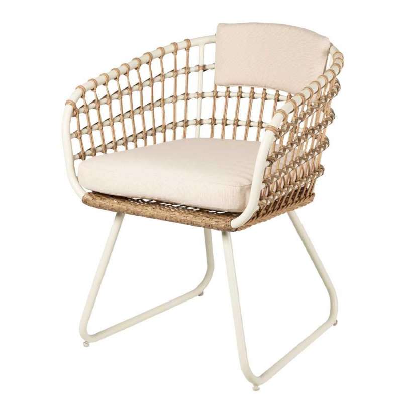 Elegante Sessel aus Aluminium in Sandfarbe zu Großhandelspreisen - Esszimmerstuhl zu Großhandelspreisen