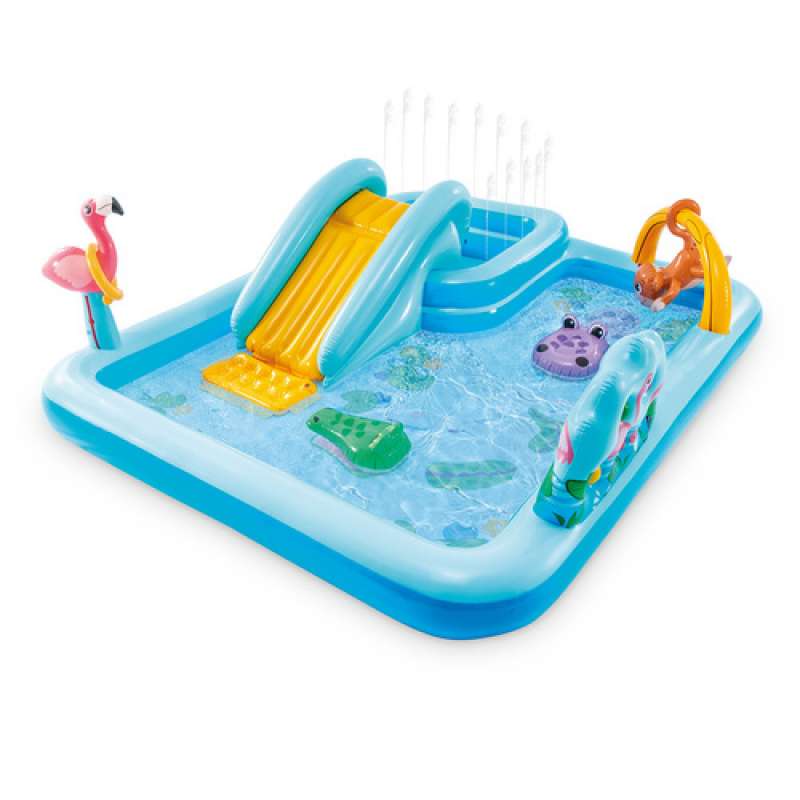Blaue aufblasbare Kinderpool mit Rutsche zu Großhandelspreisen - aufblasbares Schwimmbad zu Großhandelspreisen