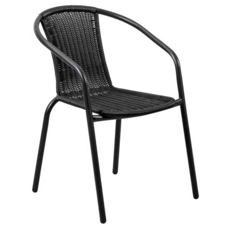 Sedia impilabile nera 77x53x58cm - sedia da pranzo a prezzi all'ingrosso