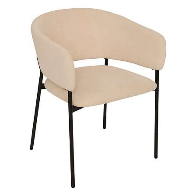 Poltrona da pranzo beige a coste 59x55x78,5 cm - sedia da pranzo a prezzi all'ingrosso