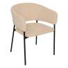 fauteuil diner côtelé solea bge, beige - chaise de salle à manger à prix grossiste