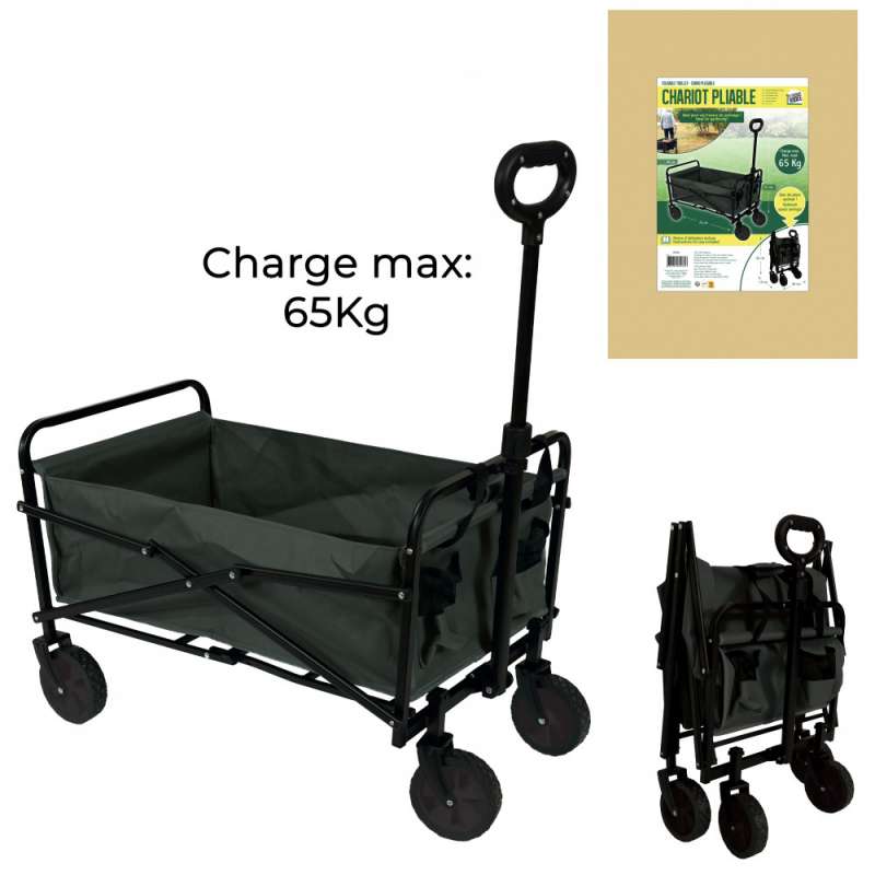 chariot pliable 72x46x92cm max 65kg - Chariot de course à prix de gros