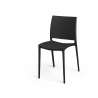 Silla apilable de plástico negro 46x41x79 cm - silla de comedor a precios de mayorista