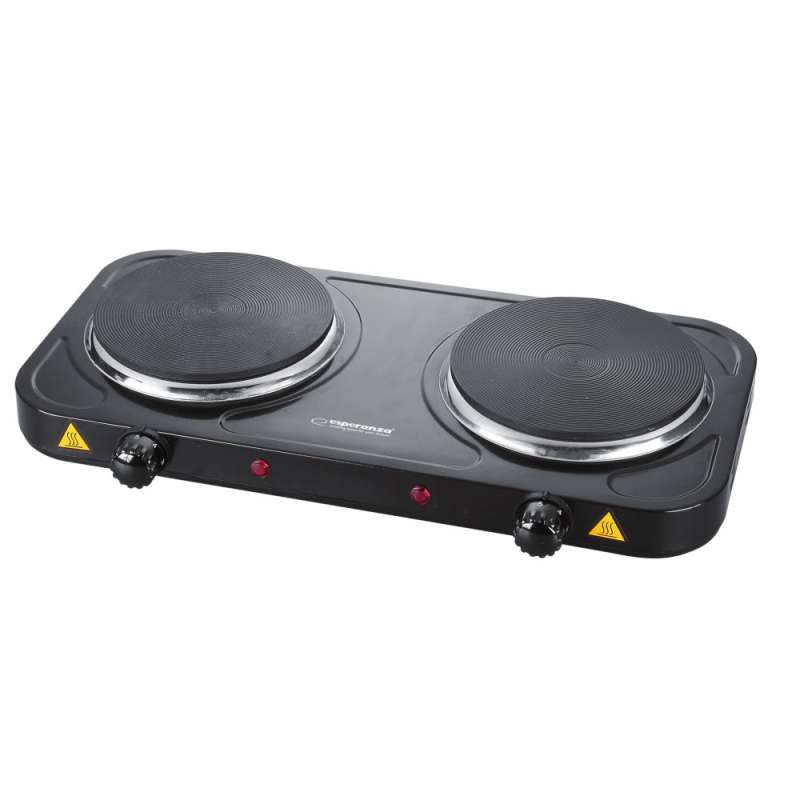 Cuisinière elétrica portátil preta com 2 placas - plaque de cuisson a preço grossista